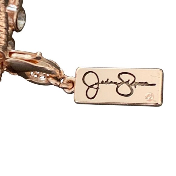 Jessica Simpson Rose Gold & Crystal Accent Bangle Bracelet Set of 6 New Signed - Picture 5 of 8